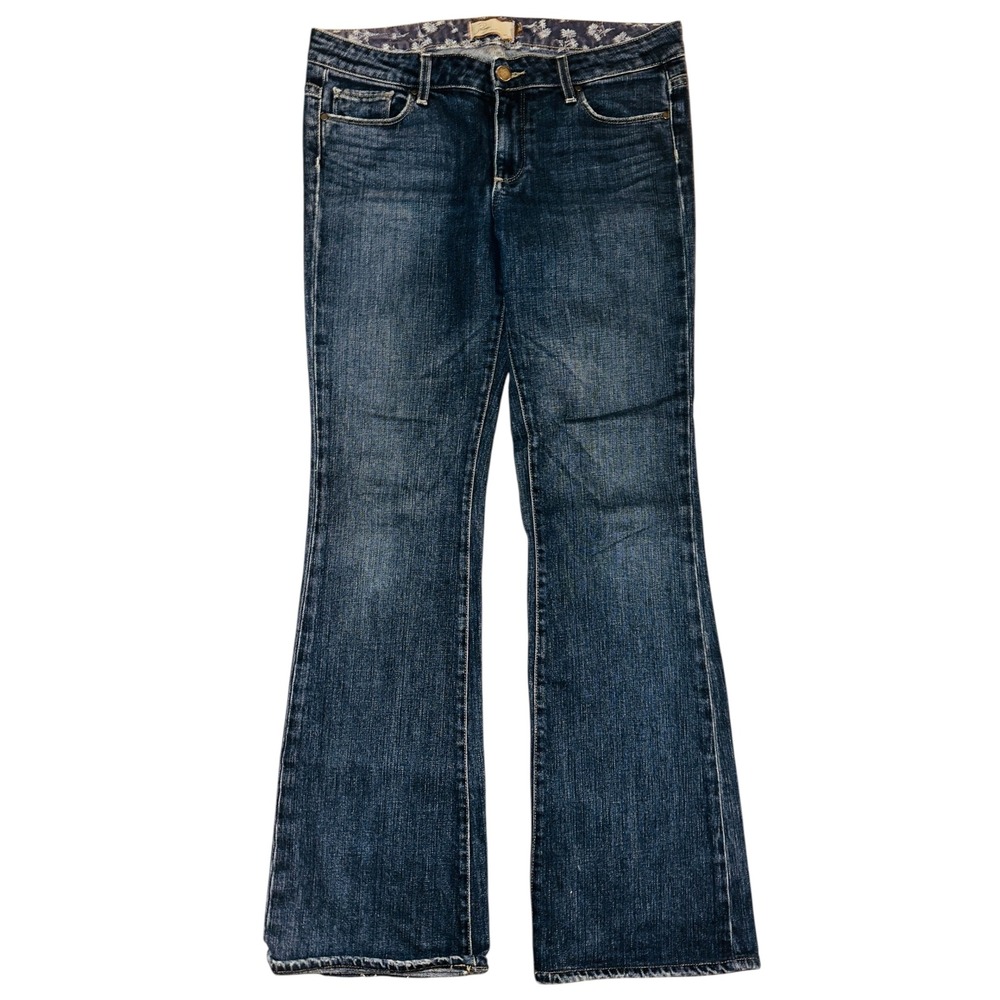 WB2 Vtg Paige Denim Flare Jeans Women's Dark Wash Low Rise Y2K 30 Stretch Casual